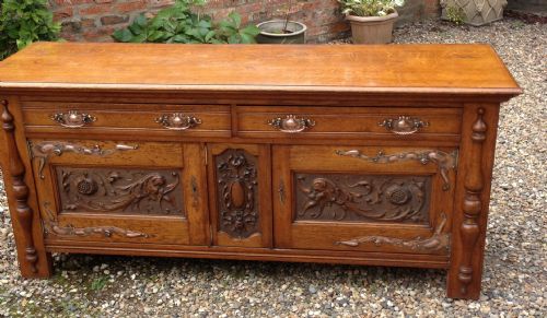 Antique Art Nouveau Oak Sideboard