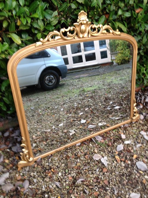 Antique Victorian Carved Gilt Overmantle Mirror