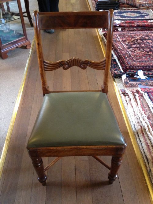 fig 1. Six Regency bar backed dining chairs with carved decoration and shaped understretchers