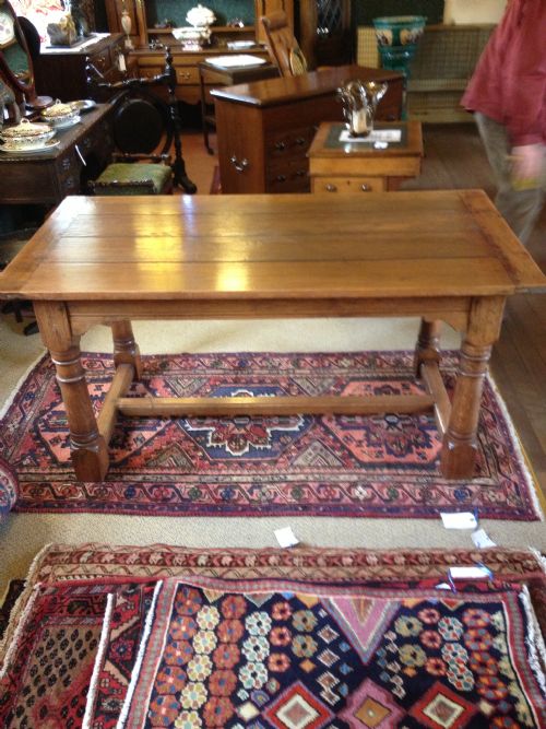 Antique Plank Topped Refectory Table Late Victorian