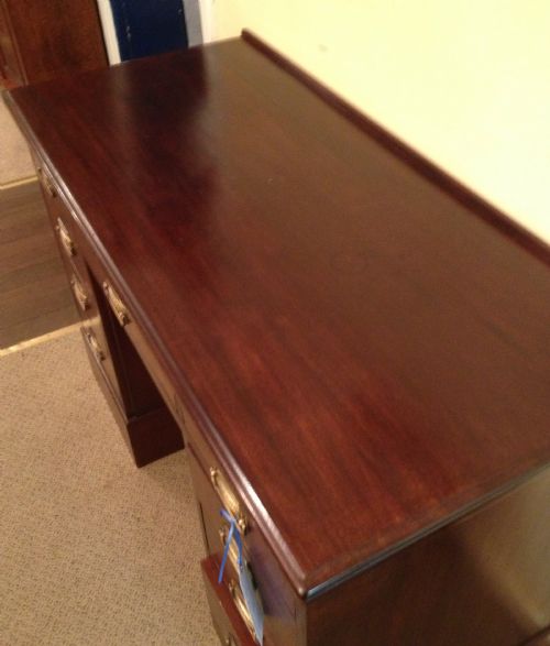 fig 1. Edwardian mahogany twin pedestal desk with keys