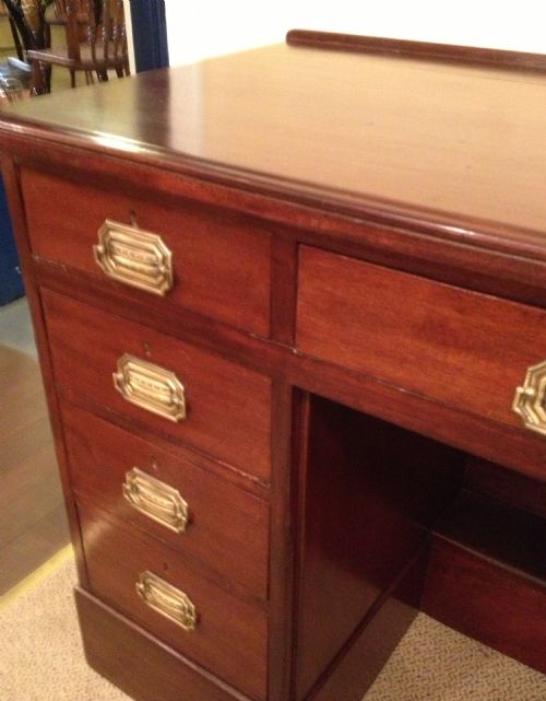 fig 2. Edwardian mahogany twin pedestal desk with keys