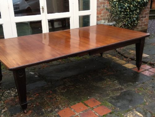 12 Seater Victorian Mahogany Wind Out Dining Table 101 Inches by 54 in Original Condition (Not Restored)