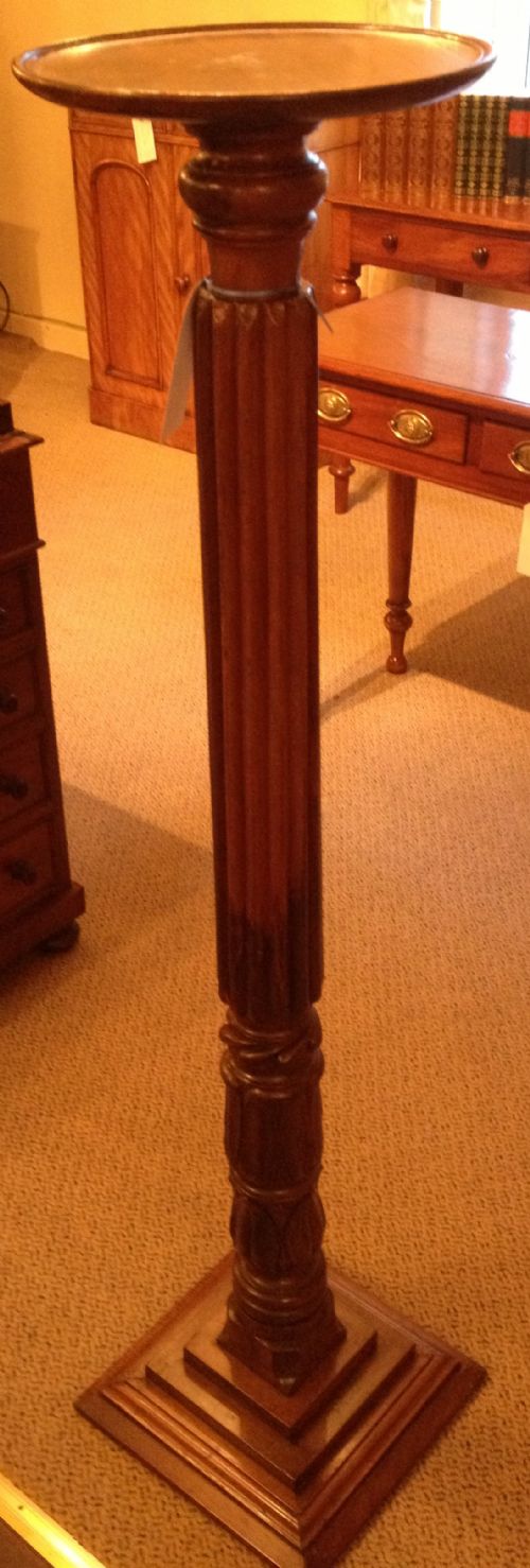Antique Victorian Carved Mahogany Torchere