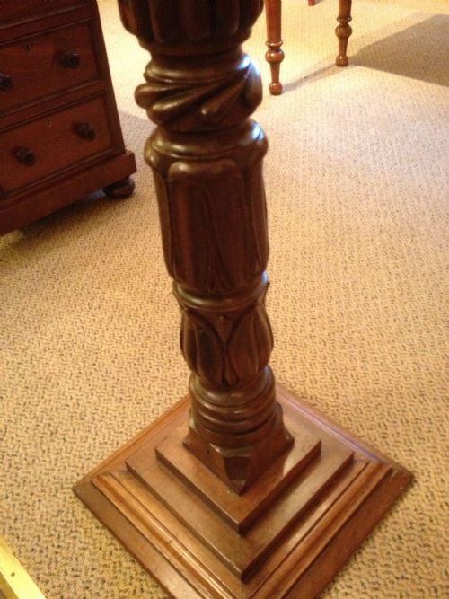 fig 1. Antique Victorian Carved mahogany torchere