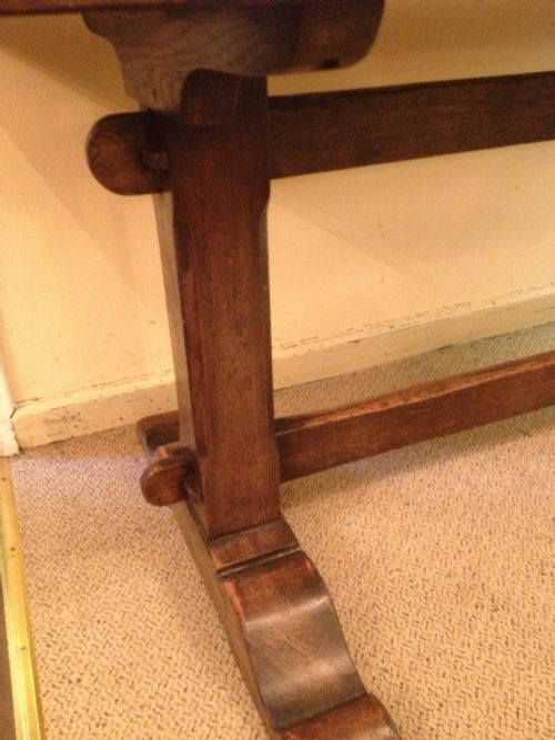 fig 1. Antique Victorian Refectory Table in Solid oak. 6 to 8 seater