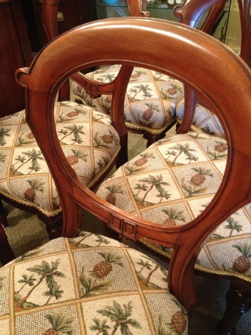 fig 2. Antique set of six Victorian mahogany balloon back dining chairs circa 1870