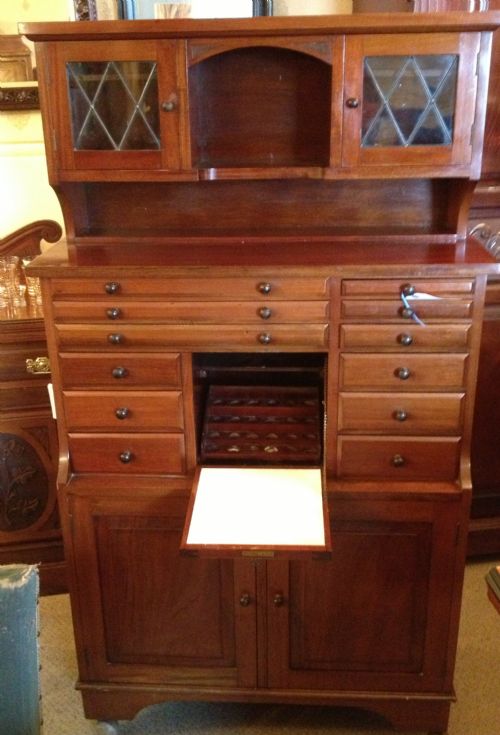 Antique Victorian Dentists/collectors Cabinet in Mahogany Circa 1880