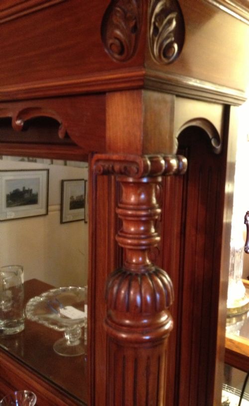 fig 1. Antique late Victorian walnut mirror backed sideboard of exceptional quality circa 1880