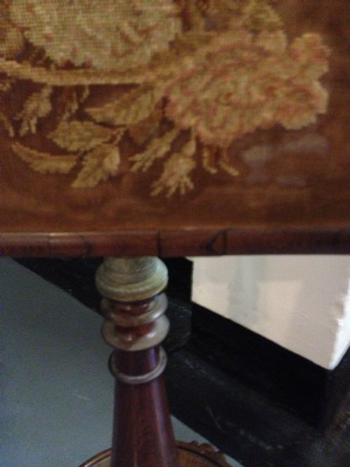 fig 2. Antique Regency rosewood pole screen in completely original condition .