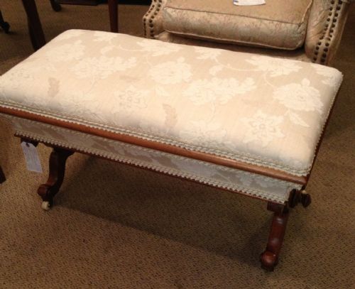 Antique Victorian Walnut Duet Stool with X Framed Supports in Original Condition Circa 1870