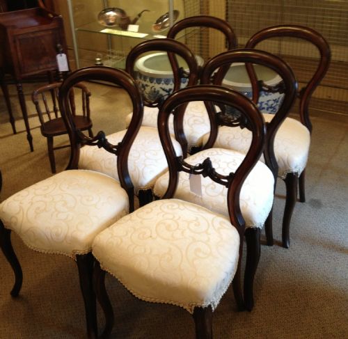 Antique Set of Six Victorian Rosewood  Dining Chairs Circa 1860