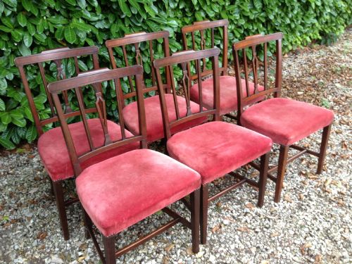 Antique Set of Six Mahogany Late Georgian Dining Chairs (Matching Carver Chair Available)