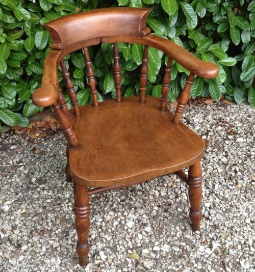 Antique Victorian Smokers Bow Windsor Chair. Original Finish (Four More Very Close Matching)