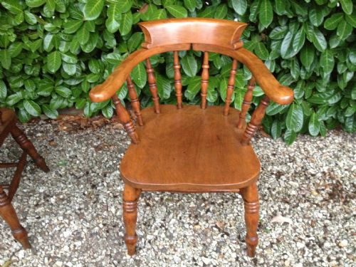 Antique Victorian Smokers Bow Windsor Chair. Original Finish (Four More Very Close Matching)