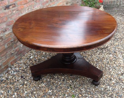 Antique William IV Breakfast Table with Solid Mahogany Fixed Top. Circa 1840