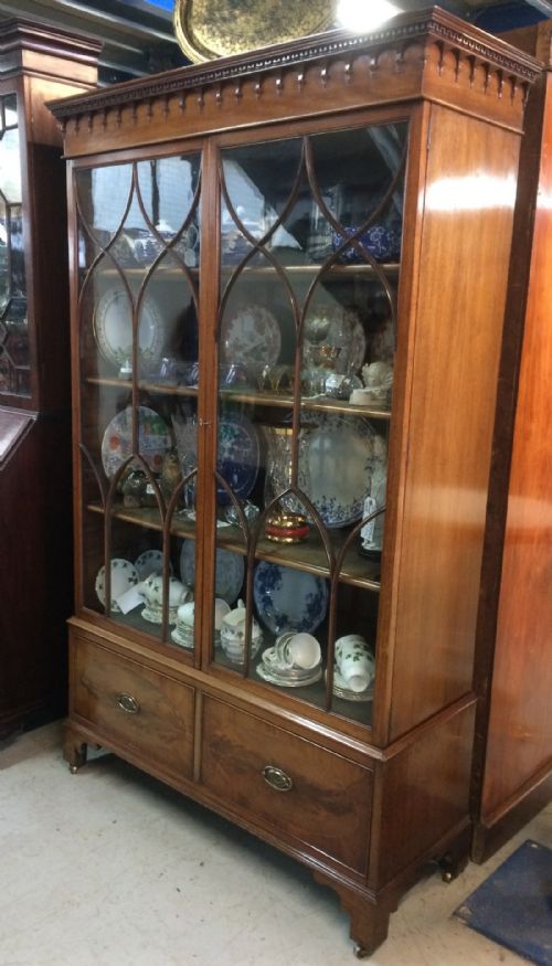 Edwardian Mahogany Glazed Display Cabinet/bookcase