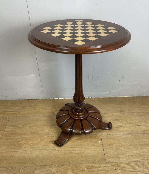 C19th Walnut Games Table on a Carved Base