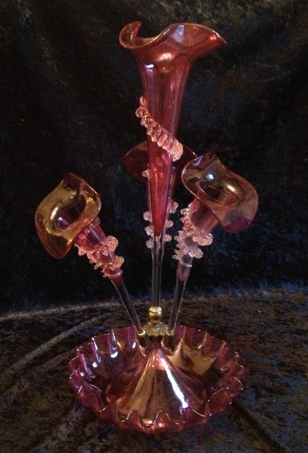 Antique Victorian English cranberry glass 