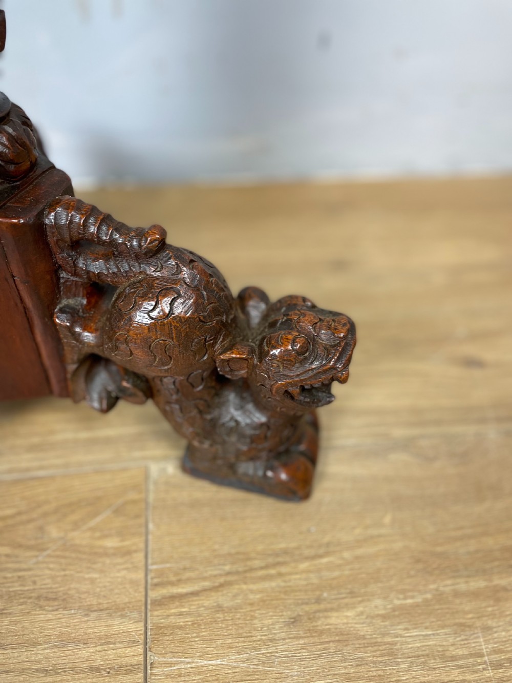 Nineteenth century carved hardwood table possibly Burmese  View IV