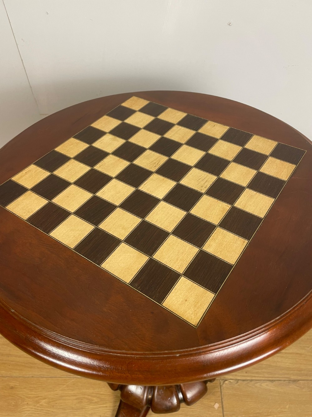 C19TH walnut games table on a carved base  View IX