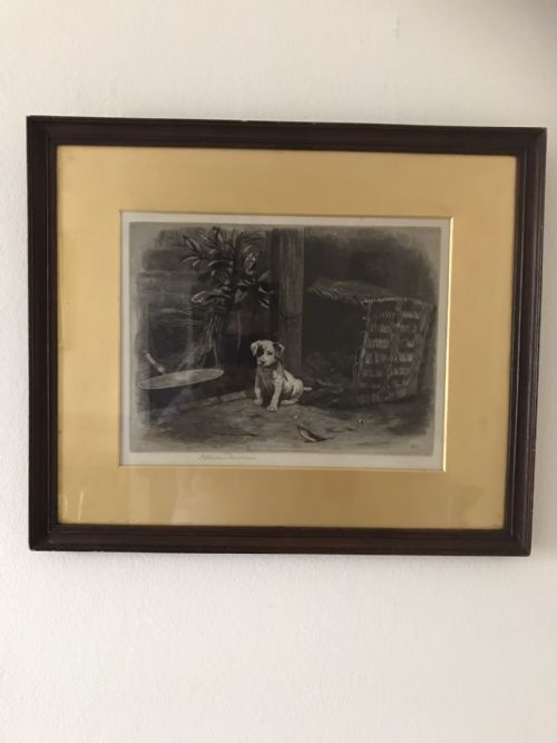 HERBERT DICKSEE (1862-1942) ‘ All His Troubles Before Him ‘ signed rare etching 