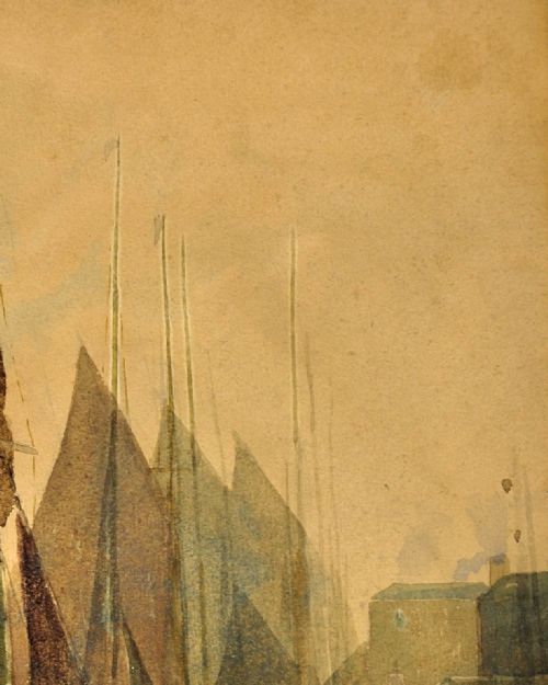 RICHARD HARRY CARTER 1839 1911 ENGLISH WEST COUNTRY TRAWLING LUGGERS CIRCA 1904 FRAMED WATERCOLOUR PAINTING DEVON CORNWALL MARITIME - ADDITIONAL PHOTO 6