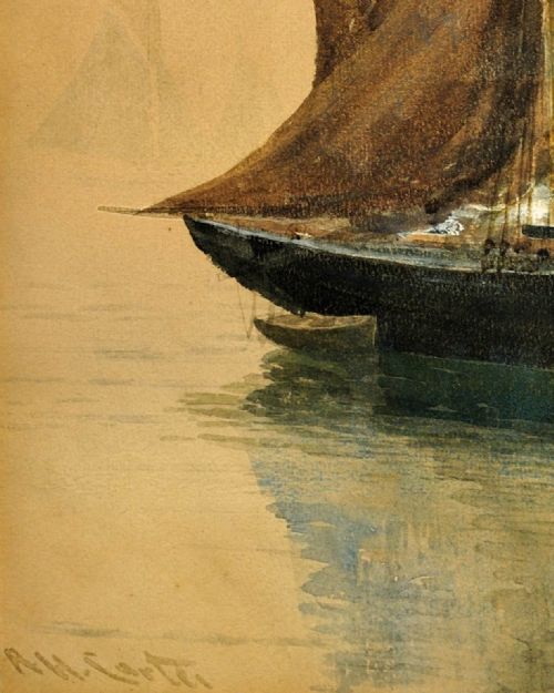 RICHARD HARRY CARTER 1839 1911 ENGLISH WEST COUNTRY TRAWLING LUGGERS CIRCA 1904 FRAMED WATERCOLOUR PAINTING DEVON CORNWALL MARITIME - ADDITIONAL PHOTO 7