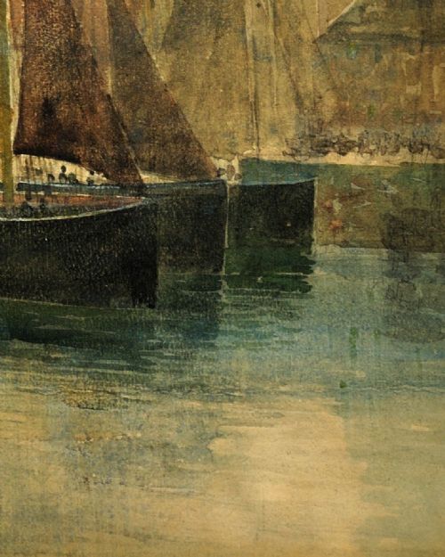 RICHARD HARRY CARTER 1839 1911 ENGLISH WEST COUNTRY TRAWLING LUGGERS CIRCA 1904 FRAMED WATERCOLOUR PAINTING DEVON CORNWALL MARITIME - ADDITIONAL PHOTO 9
