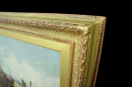 WILLIAM EDWARD WEBB 1862 1903 ENGLISH PEEL HARBOUR ISLE OF MAN 1890S FRAMED MANX SEASCAPE LANDSCAPE OIL PAINTING - ADDITIONAL PHOTO 2