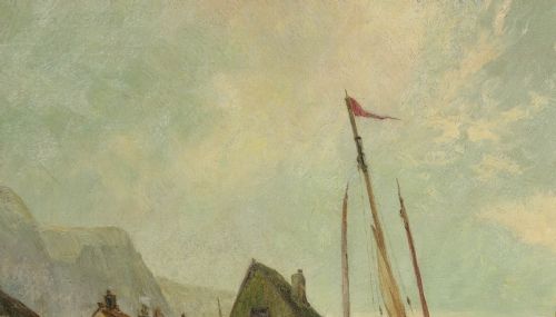 WILLIAM EDWARD WEBB 1862 1903 ENGLISH PEEL HARBOUR ISLE OF MAN 1890S FRAMED MANX SEASCAPE LANDSCAPE OIL PAINTING - ADDITIONAL PHOTO 10