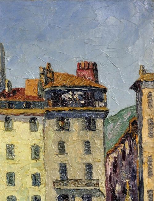 LOKRE 20ME SICLE FRENCH TOULON LE PORT LA VIEILLE DARSE MAY 1939 QUAI CRONSTADT FRAMED OIL PAINTING RIVIERA PROVENCE ALPES COTE D'AZUR - ADDITIONAL PHOTO 6