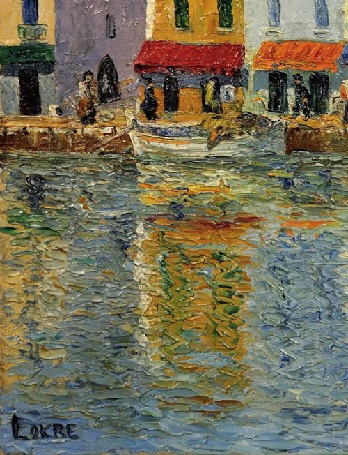 LOKRE 20ME SICLE FRENCH TOULON LE PORT LA VIEILLE DARSE MAY 1939 QUAI CRONSTADT FRAMED OIL PAINTING RIVIERA PROVENCE ALPES COTE D'AZUR - ADDITIONAL PHOTO 8