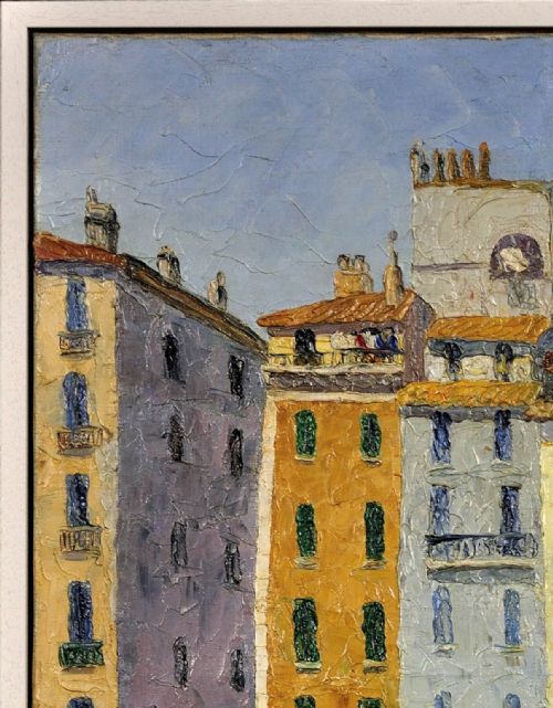 LOKRE 20ME SICLE FRENCH TOULON LE PORT LA VIEILLE DARSE MAY 1939 QUAI CRONSTADT FRAMED OIL PAINTING RIVIERA PROVENCE ALPES COTE D'AZUR - ADDITIONAL PHOTO 9