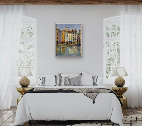 LOKRE 20ME SICLE FRENCH TOULON LE PORT LA VIEILLE DARSE MAY 1939 QUAI CRONSTADT FRAMED OIL PAINTING RIVIERA PROVENCE ALPES COTE D'AZUR - ADDITIONAL PHOTO 18