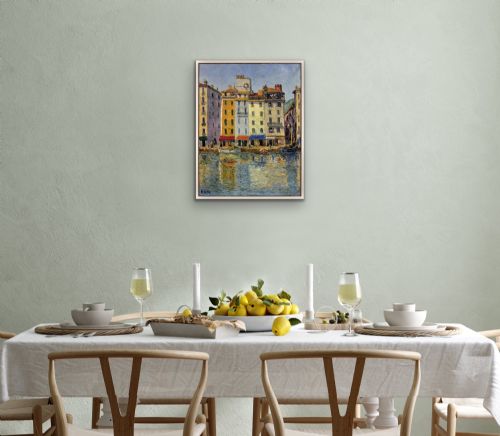 LOKRE 20ME SICLE FRENCH TOULON LE PORT LA VIEILLE DARSE MAY 1939 QUAI CRONSTADT FRAMED OIL PAINTING RIVIERA PROVENCE ALPES COTE D'AZUR - ADDITIONAL PHOTO 19