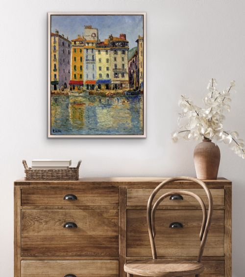 LOKRE 20ME SICLE FRENCH TOULON LE PORT LA VIEILLE DARSE MAY 1939 QUAI CRONSTADT FRAMED OIL PAINTING RIVIERA PROVENCE ALPES COTE D'AZUR - ADDITIONAL PHOTO 25