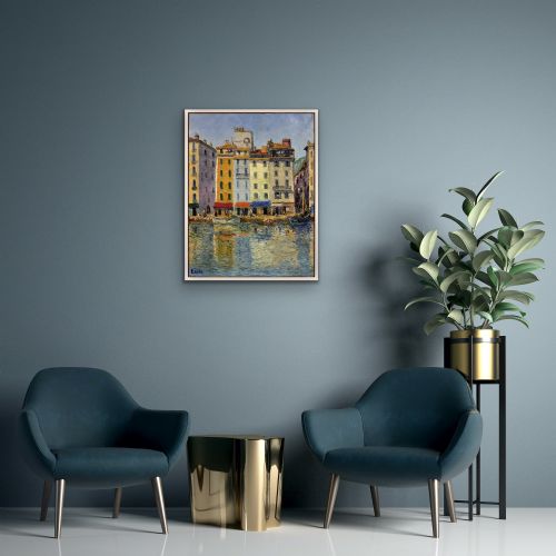 LOKRE 20ME SICLE FRENCH TOULON LE PORT LA VIEILLE DARSE MAY 1939 QUAI CRONSTADT FRAMED OIL PAINTING RIVIERA PROVENCE ALPES COTE D'AZUR - ADDITIONAL PHOTO 26