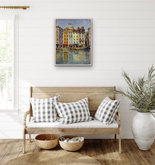 LOKRE 20ME SICLE FRENCH TOULON LE PORT LA VIEILLE DARSE MAY 1939 QUAI CRONSTADT FRAMED OIL PAINTING RIVIERA PROVENCE ALPES COTE D'AZUR - ADDITIONAL PHOTO 28