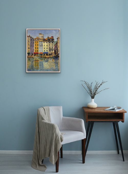 LOKRE 20ME SICLE FRENCH TOULON LE PORT LA VIEILLE DARSE MAY 1939 QUAI CRONSTADT FRAMED OIL PAINTING RIVIERA PROVENCE ALPES COTE D'AZUR - ADDITIONAL PHOTO 29