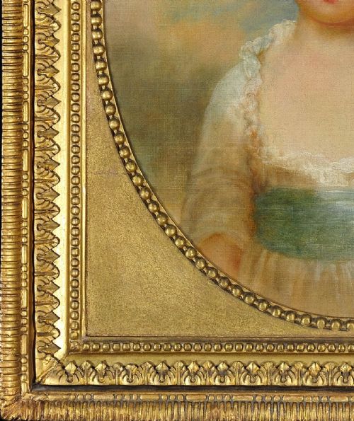 PAINTED IN INDIA 1792 1795 PORTRAIT OIL PAINTING OF CHARLOTTE SHORE DAUGHTER OF THE GOVERNOR GENERAL OF INDIA BY ARTHUR WILLIAM DEVIS 17621822 - ADDITIONAL PHOTO 6