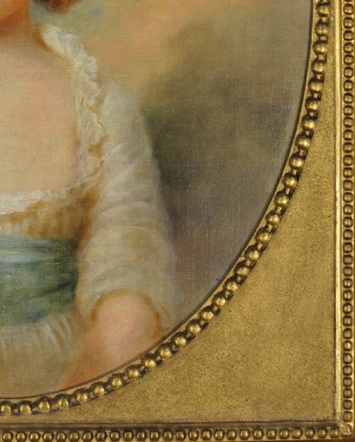 PAINTED IN INDIA 1792 1795 PORTRAIT OIL PAINTING OF CHARLOTTE SHORE DAUGHTER OF THE GOVERNOR GENERAL OF INDIA BY ARTHUR WILLIAM DEVIS 17621822 - ADDITIONAL PHOTO 11