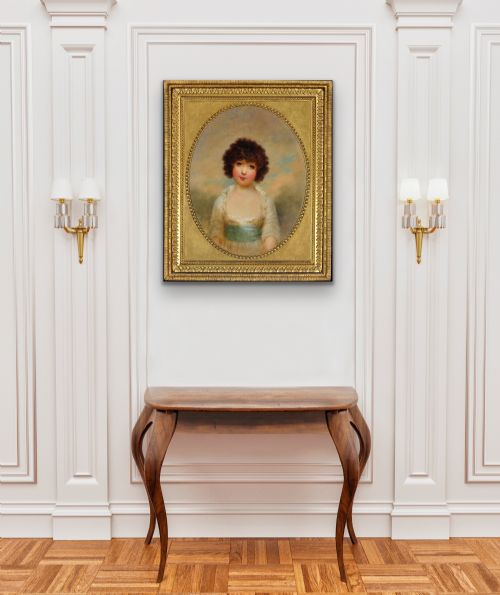 PAINTED IN INDIA 1792 1795 PORTRAIT OIL PAINTING OF CHARLOTTE SHORE DAUGHTER OF THE GOVERNOR GENERAL OF INDIA BY ARTHUR WILLIAM DEVIS 17621822 - ADDITIONAL PHOTO 27