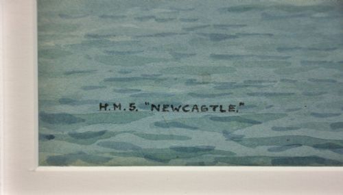 COMMANDER ERIC TUFNELL ROYAL NAVY 1888 1979 HMS NEWCASTLE IN SYDNEY HARBOUR 1956 FRAMED WATERCOLOUR MELBOURNE OLYMPIC GAMES - ADDITIONAL PHOTO 3