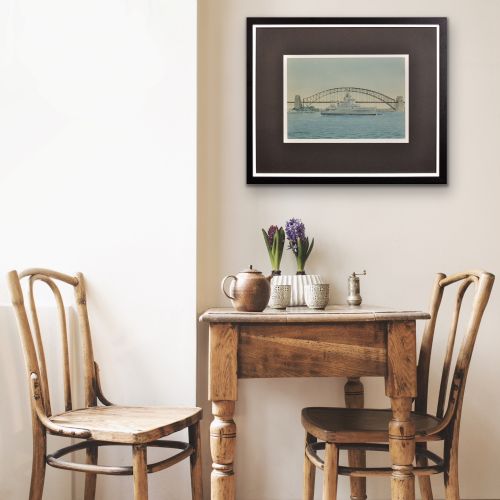 COMMANDER ERIC TUFNELL ROYAL NAVY 1888 1979 HMS NEWCASTLE IN SYDNEY HARBOUR 1956 FRAMED WATERCOLOUR MELBOURNE OLYMPIC GAMES - ADDITIONAL PHOTO 17