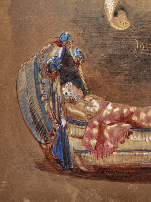 BY QUEEN VICTORIAS DAUGHTER PRINCESS ALICE MAUD MARY 1843 1878 LONG LIFE AND HAPPINESS JUNE 11TH 1860 FRAMED WATERCOLOUR PAINTING BRITISH ROYAL FAMILY - ADDITIONAL PHOTO 7