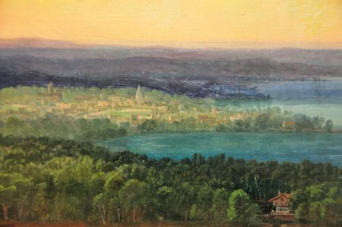 ALEXANDRE LE BIHAN 1839 1924 NIAGARA FALLS FRAMED LARGE LANDSCAPE CIRCA 1870S OIL PAINTING VERY DETAILED PANORAMA NEW YORK STATE ONTARIO FRENCH ARTIST - ADDITIONAL PHOTO 7