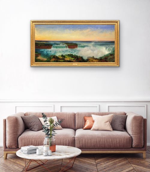 ALEXANDRE LE BIHAN 1839 1924 NIAGARA FALLS FRAMED LARGE LANDSCAPE CIRCA 1870S OIL PAINTING VERY DETAILED PANORAMA NEW YORK STATE ONTARIO FRENCH ARTIST - ADDITIONAL PHOTO 20