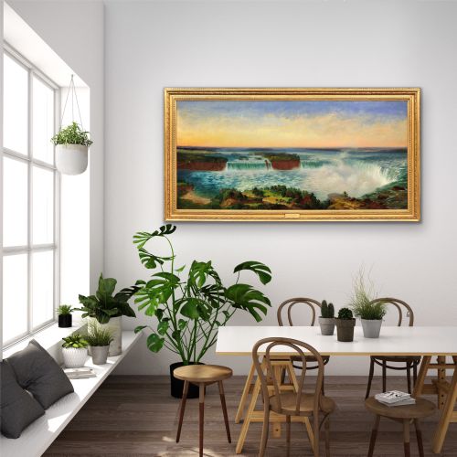 ALEXANDRE LE BIHAN 1839 1924 NIAGARA FALLS FRAMED LARGE LANDSCAPE CIRCA 1870S OIL PAINTING VERY DETAILED PANORAMA NEW YORK STATE ONTARIO FRENCH ARTIST - ADDITIONAL PHOTO 21