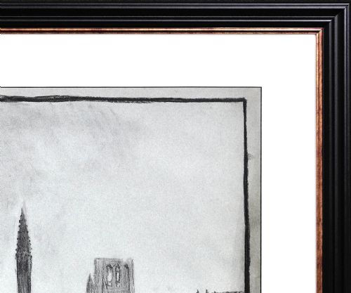 LEOPOLD HALVOET D1918 BELGIAN SOLDIER WORLD WAR 1 TRENCH ART FRAMED CHARCOAL BATTLEFIELD DRAWING ARRAS FRANCE 1915 - ADDITIONAL PHOTO 5